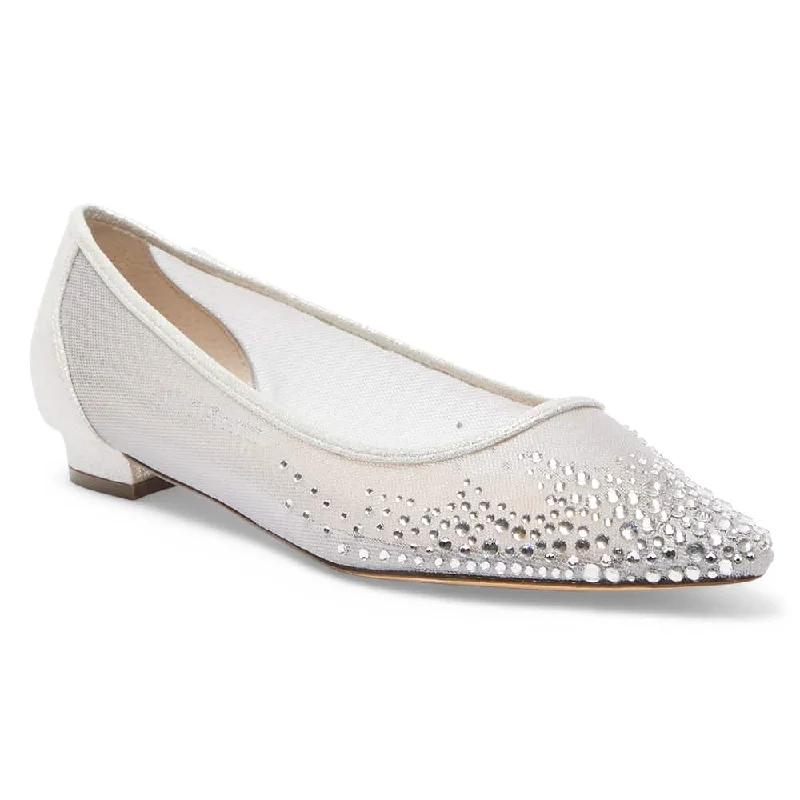 Wendi Flat in True Silver Mesh