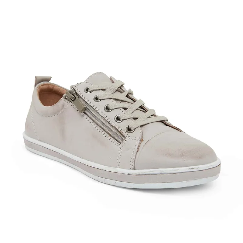 Whisper Sneaker in Light Grey Leather