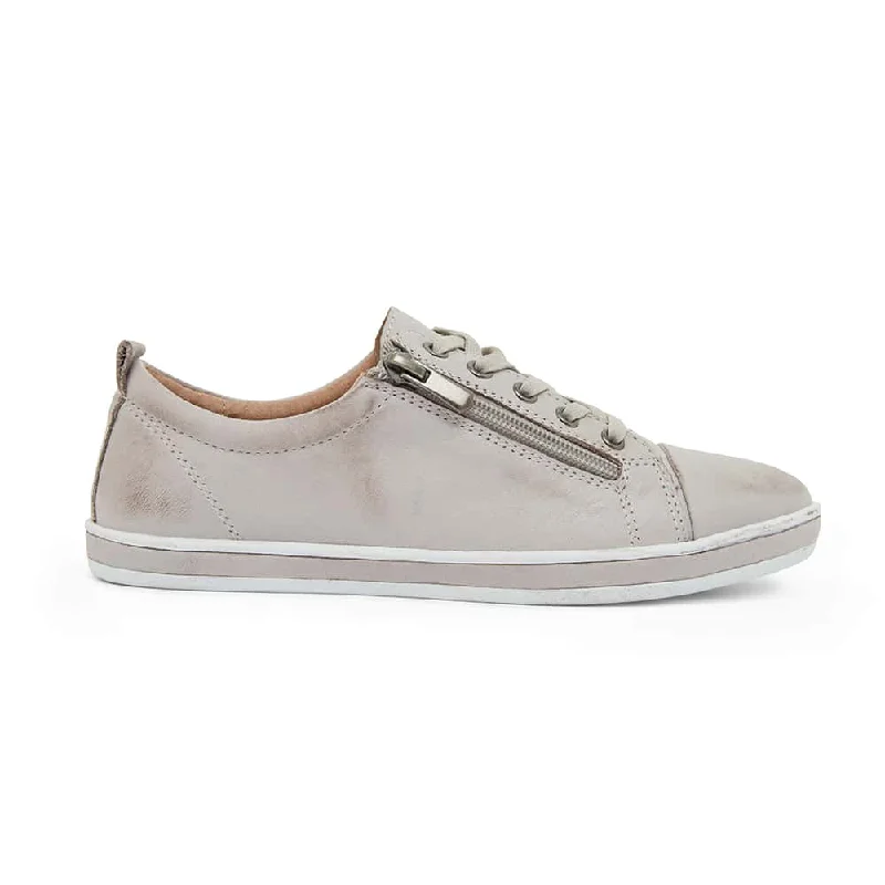 Whisper Sneaker in Light Grey Leather