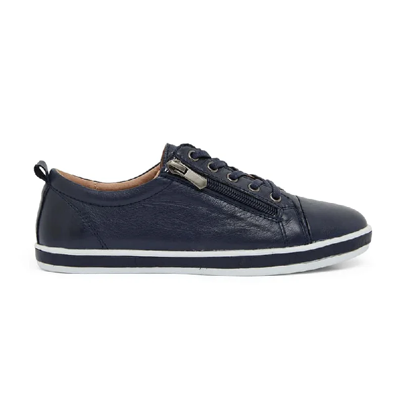 Whisper Sneaker in Navy Leather