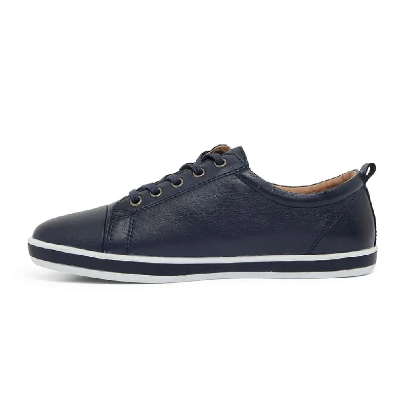 Whisper Sneaker in Navy Leather