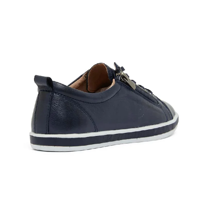 Whisper Sneaker in Navy Leather