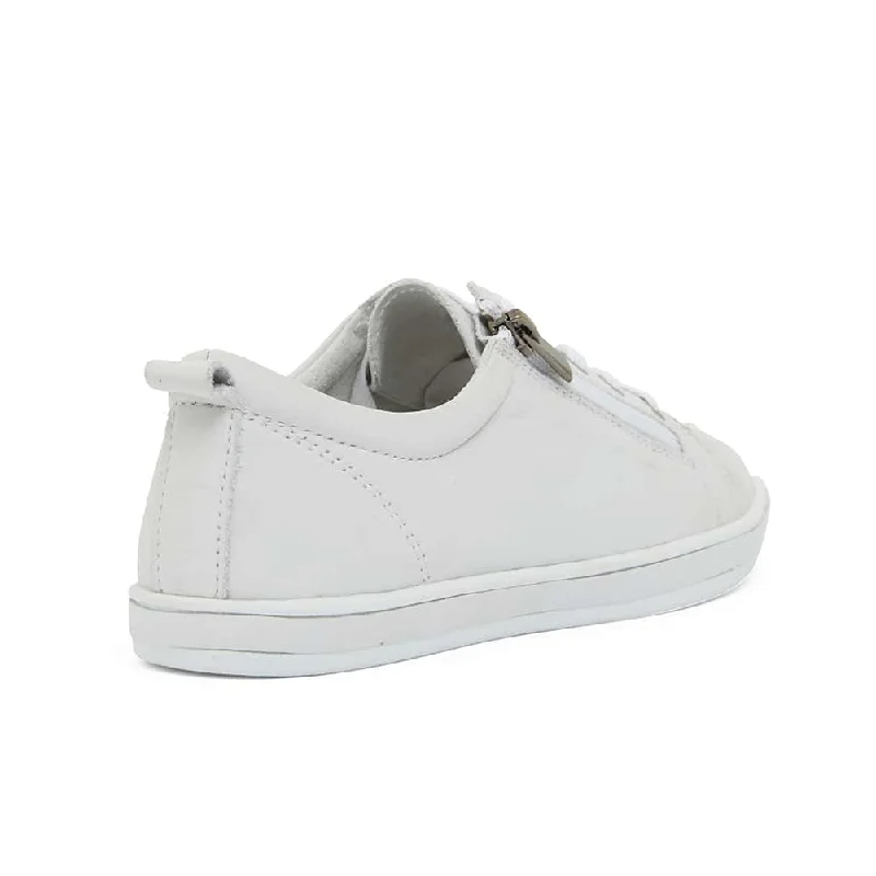 Whisper Sneaker in White Leather