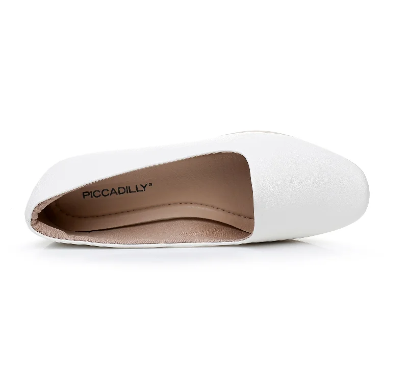 ""Graceful Comfort with White Ballet Flat Shoes"" (250.132)