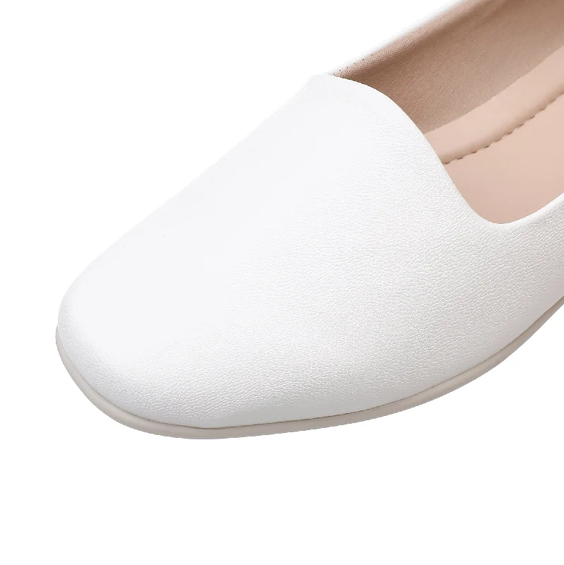 ""Graceful Comfort with White Ballet Flat Shoes"" (250.132)